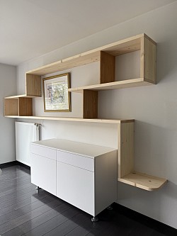 Bibliothèque bois massif